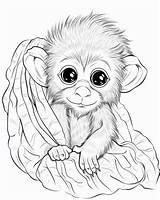 Baby Monkey Coloring Pages Printable sketch template