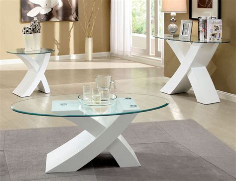 Modern High Gloss Glass Coffee Table | Round Black White Living Room Furniture Product Code: BA ...