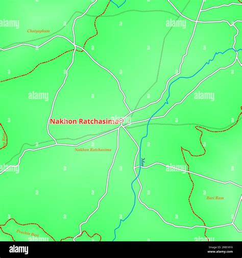 Map of Nakhon Ratchasima City in Thailand Stock Photo - Alamy