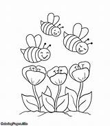 Spring bees Online coloring page  Coloring Pages sketch template