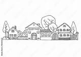 Street In The neighborhood Hand Drawn Picture Sketch For coloring  sketch template