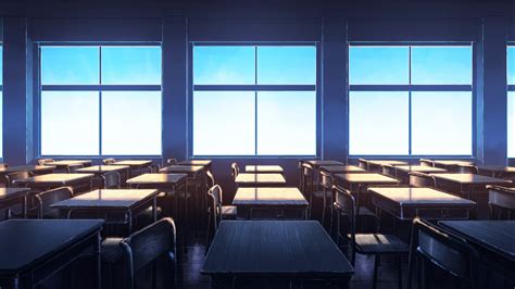 Serene Classroom View - HD Anime Wallpaper by Aratascape