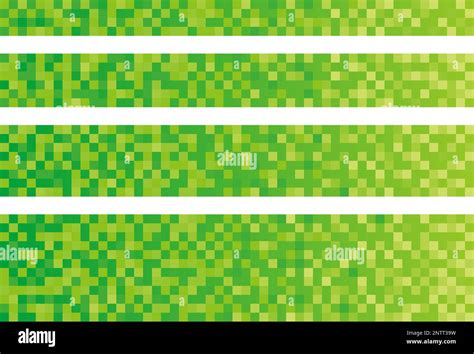 Vector Green Pixel Texture Illustration Set. Computer And Digital ...