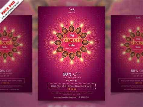 diwali flyer free psd | CreativePsdDownload