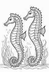Seahorse Coloring Page For Kids – Color My Pages sketch template