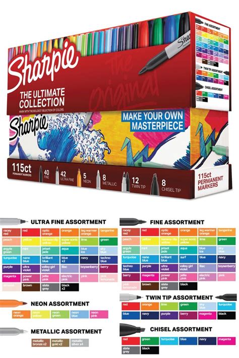 Sharpie Ultimate Pack, Assorted Colored, Pack Of 115 | Sharpie ...