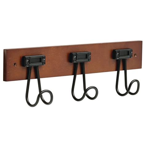 Liberty 18 in. Cocoa and Flat Black Industrial Hook Rack with 3 Label Hooks-R26078-MUL-U - The ...