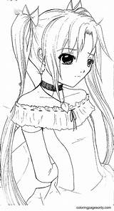 Cute Anime Girls Coloring Pages  Home sketch template