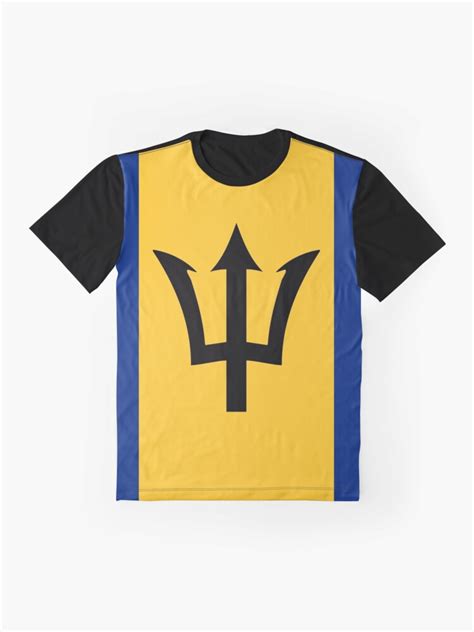 "Flag of Barbados Trident of Neptune" T-shirt by pdgraphics | Redbubble