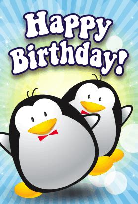 Penguins Birthday Card | Happy birthday penguin, Happy birthday pictures, Penguin birthday