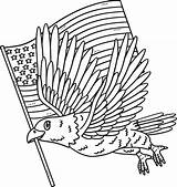 American Eagle With Flag Isolated Coloring Page 20119219 Vector Art At  sketch template