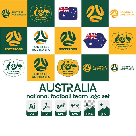 Australia National Soccer Team Logos, Football Australia, Socceroos Logo, Jersey Crest Logo ...