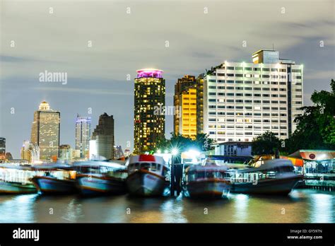 Bangkok skyline at night Stock Photo - Alamy