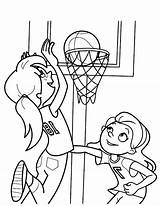 Girls Playing Basketball Coloring Page  Pages For Kids sketch template