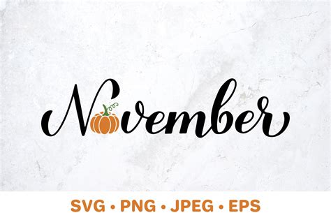 November. Fall Calligraphy Lettering Graphic by LaBelezoka · Creative ...