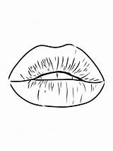 Lips coloring pages sketch template