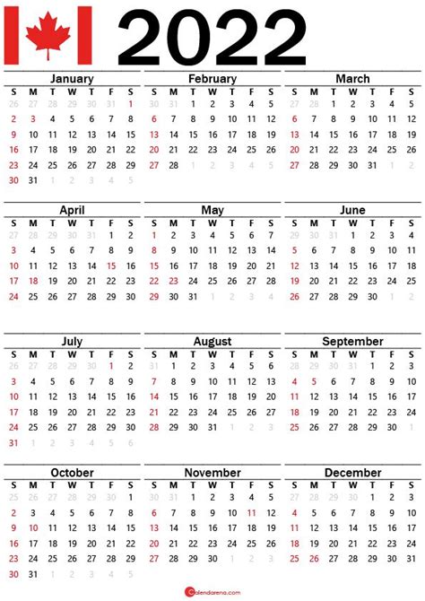 2022 Calendar with weeks numbers Canada in 2021 | Calendar, Yearly calendar, T 26