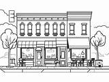 Fun Restaurant Coloring For Kids  Page sketch template