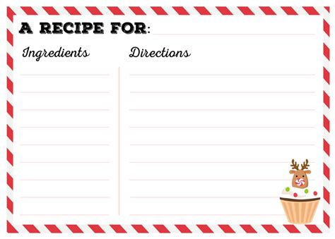 Christmas Recipe Card Template Free Editable - Nisma.Info