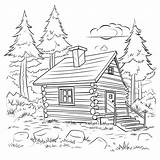 Cabin Coloring Page – Coloring Corner sketch template