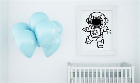 Astronaut Theme Nursery Wall Art Baby Boy | Etsy