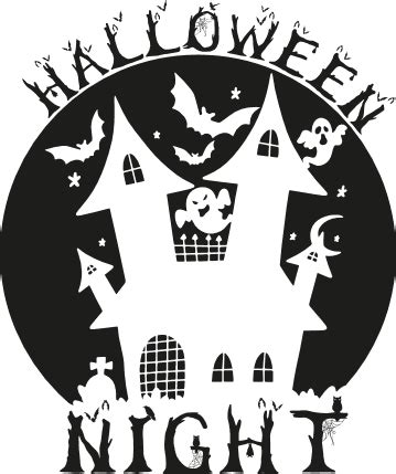 halloween night, haunted house free svg file images - SVG Heart