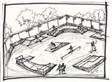 Skate Park Drawings Sketch Coloring Page sketch template