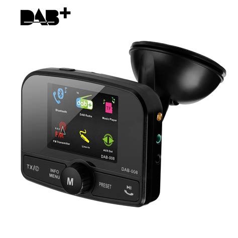 Excelvan Car Digital Radio DAB/DAB+ Adapter With Bluetooth FM Transmitter Colorful Screen Dual ...