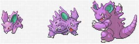 #32 Nidoran♂ #33 Nidorino #34 Nidoking | Pokemon cross stitch, Cross ...