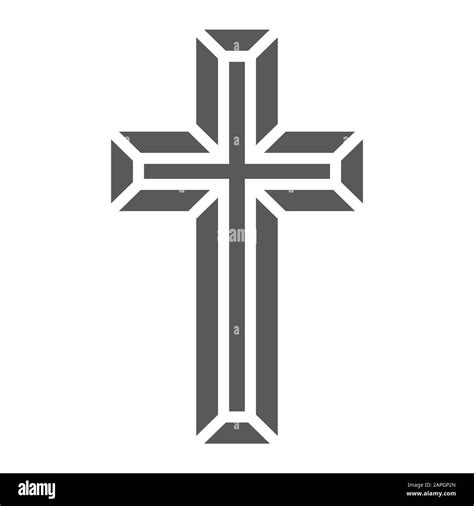 Religious cross glyph icon, religion and prayer, christ sign, vector ...