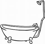 Bathtub Coloring Tub Drawing Bath Clawfoot Clip Pages Printable  sketch template