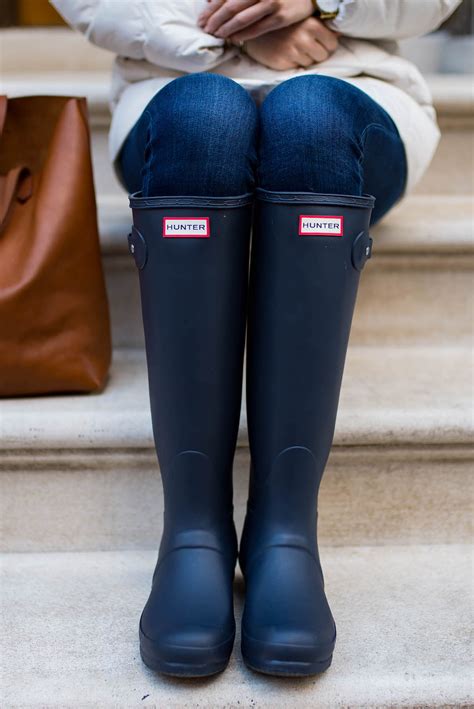 Navy Hunter Rain Boots + Winter Coat Sale | Katie's Bliss