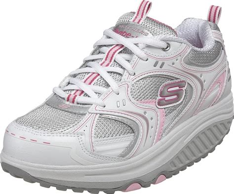 Skechers Shape-Ups Women's Metabolize Fitness Shoes, White Silver Pink ...