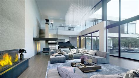 HOUSE IN MOSCOW on Behance | Big living rooms, House, Interior design