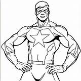 Superhero Coloring Page sketch template