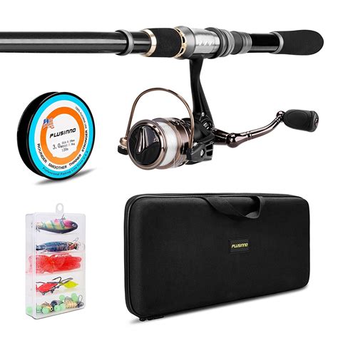 PLUSINNO Telescopic Fishing Rod and Reel Combos FULL Kit, Spinning ...