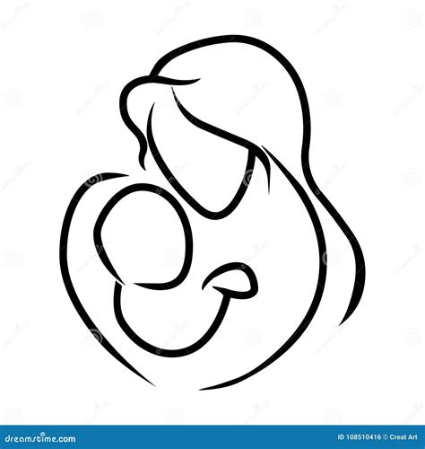 Mother And Baby Vector Image - Baby Viewer