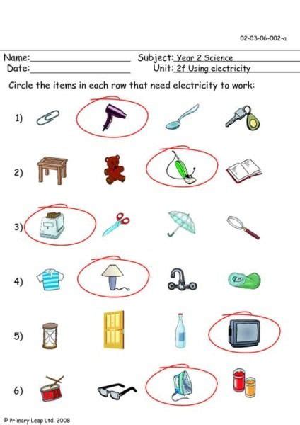 Electricity Worksheets For Kids in 2021 | Worksheets for kids ...