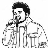 The Weeknd Singing Into A Microphone Coloring Page  Pagescom sketch template