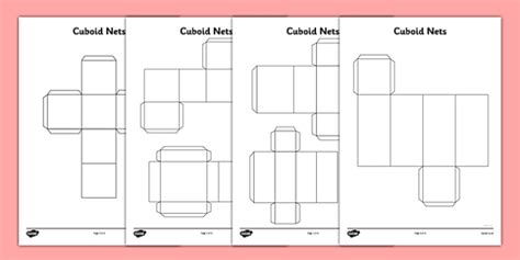 Cuboid Nets - cuboid, nets, shape, 3d shape, 3d, craft, numeracy ...