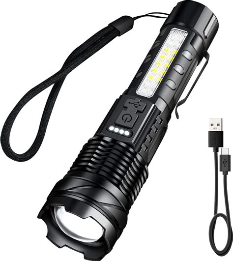 BORUIT Rechargeable Flashlights High Lumens 20000 Super Bright LED Tactical Flash Light - 7 ...