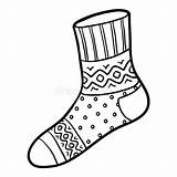 Coloring Book For Kids Sock With Geometric Pattern Stock Vector  sketch template