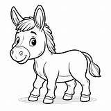 Simple Donkey Coloring Page  4 Free Printable Pages sketch template