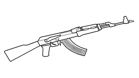 How to Draw An Ak47 Gun || Easily Step By Step - YouTube