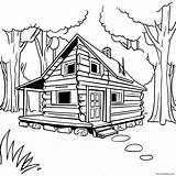 Log Cabin In The Woods Coloring Page 23212 18323 sketch template