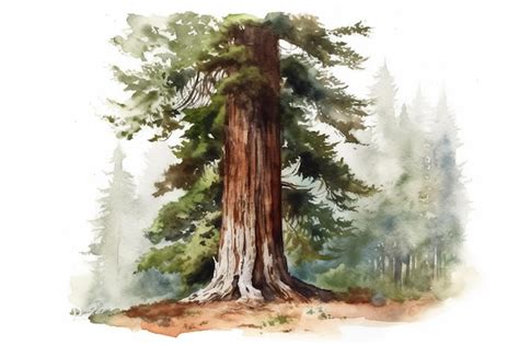 Premium AI Image | A watercolor painting of a tree in the forest