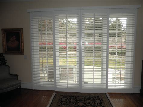 Wonderful Sliding Door Shutters With Horizontal Outside Blinds As Decorate Modern Wide Glass ...