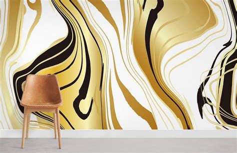 Golden Art Deco Wallpaper Mural | M10208-X | Ever Wallpaper UK