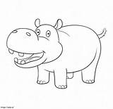 Printable Hippo coloring Page sketch template