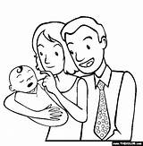 Newborn And Parents Online Coloring Page sketch template